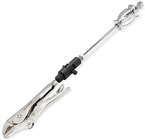 Powerbuilt Slide Hammer Locking Pliers Set, 9 inch Locking Pliers, Sturdy 2 Pound Slide Hammer with a Quick Release Swiveling Coupler, Quick Connect Flex Joint Connection - 645044