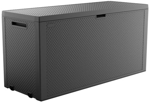 Keter - Baule da esterno Emily Grafite, capacità 270 litri 118x45x57 centimetri