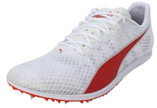 PUMA Homme Evospeed Distance 11 Track and Field Shoe, White Red-Metallic Silver, 44 EU