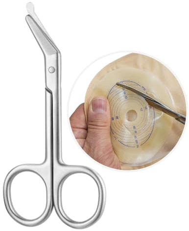 Ostomy Supplies, Ostomy Scissors Stainless Steel Scissors for Doctors, Nurses, Veterinary Home Nursing, 4.3 x 2.1 Inch.