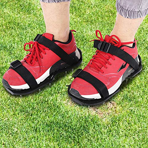 Qcwwy Zapatos de Clavos para Césped para Airear Césped, Cultivador de Jardín Duradero, Herramienta de Escarificación para Jardín y Patio