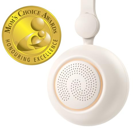 Dreamegg Sleep Lite 1 Cream Noise Machine Baby – Bärbar Cream Ljudmaskin för Baby med 19 Ljud, Insomningshjälp för Spädbarn med Nattlamp och 30 Volymnivåer USB-C Uppladdningsbar, Babypresenter
