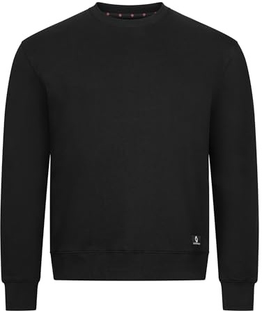 Höhenhorn Sweat-shirt Homme Noir en Coton Col Rond Ras du Cou Lavage à 30°C Séchoir à l'Air pour Hommes Pratiquants d'Activités en Plein Air