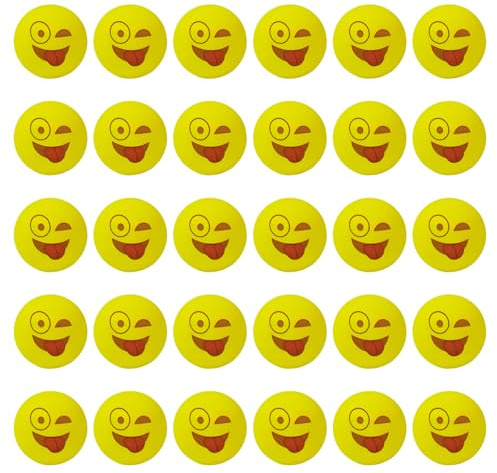 Regerly Bordtennisbollar, roliga bollar träning ping pong bollar bordtennis med emojis bordtennis bollar set för nöjesparken startmaskin, lyckligt upptaget belopp (3)