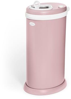 Ubbi Stainless Steel Nappy Bin, Odour Locking, No Special Bag Required, Award-Winning Diaper Pail, Cassette Free Disposal System, Fig Blossom