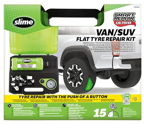 Slime 50159-5 Equipo de Reparación de Neumáticos Pinchados, Reparación Inteligente Ultra, Solución Integral, Reparar e Inflar, Camión/Todoterreno, Reparación en 15 Min.