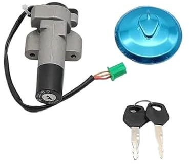Interruptor Encendido Motocicleta para Suzuki para GN125-2F para GN 125cc 3 Cables Interruptor Encendido Motocicleta Llave Bloqueo Tapa Tanque Combustible Cubierta Combustible Gas Cerradura Encendido