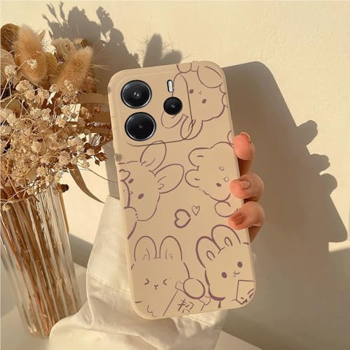 LIRASIRA Compatible con Xiaomi Redmi Note 9S/Redmi Note 9 Pro Lindo Funda Teléfono Conejo Pantalla Completa