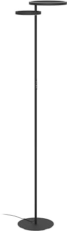 Eglo Lampadaire LED Castelpoto 1, lampe salon avec fonction tactile, luminaire sur pied dimmable éclairage haut et bas, métal noir mat, blanc chaud à froid, 180 cm
