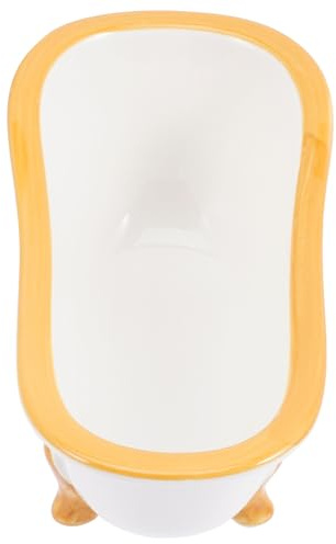 FUTUREORYY Hamster Ceramic Hideout Hamster Bath Box for Small Pets Sand Bath Tub with Anti-Slip Base Smooth Edges for Guinea Pig Bathroom Rat Toilet Habitat D Cor