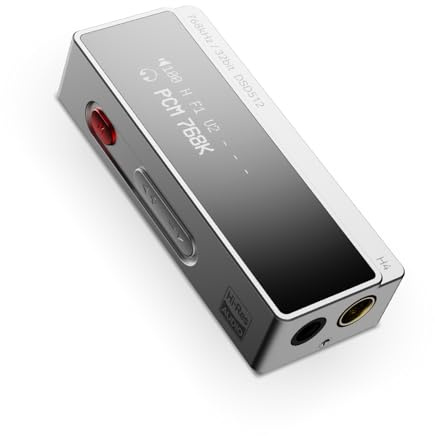 AIYIMA H4 amplificatore per cuffie DAC Hi-Fi portatile con USB-C, chip ES9039Q2M, doppia uscita cuffie (3,5 mm single-ended e 4,4 mm bilanciata), amplificatore DAC compatto con display per PS5/Switch