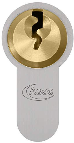 ASEC Vital 6 Pin Half Euro Dual Finish Snap Resistant Cylinder - 80mm 70/10