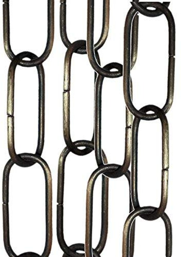 Lighting Pendant, Mirror or Picture Suspension Chain in Various Finishes and Pack Size (Antique Brass, 2 Pack)