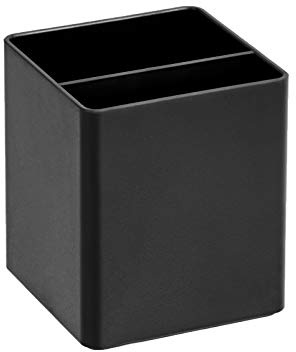 Amazon Basics Plastic Desk Organizer - Pen Cup, 3.9 x 3.4 x 3.4, Black