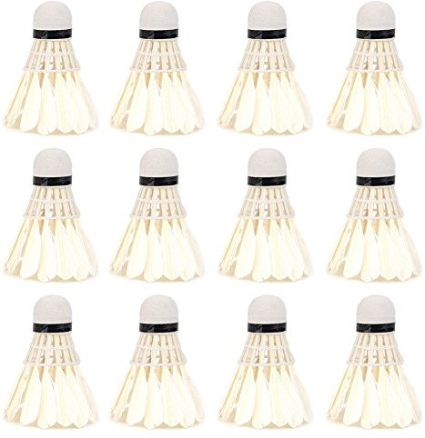 VGEBY1 Badmintonbälle, 12Pcs Weiße Federbälle für Outdoor Sportarten