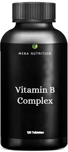 Vitamin B Komplex - Hochdosiert, 120 Tabletten für 4 Monate - für Energie, Nervenstärke & Immunsystem - alle 8 B-Vitamine (B1, B2, B3, B5, B6, B7, B9 und B12)