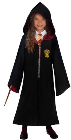 Funidelia Costume Ufficiale di Hermione Granger Deluxe per Bambina con tunica con stemma ricamato, Tunica di Grifondoro Infantile Hogwarts, Costumi Carnevale, Halloween e Feste – Taglia 10-12 anni