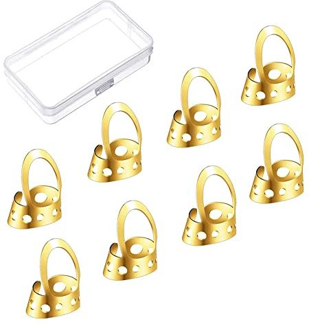 Justerbart Rostfritt Stål Fingerpicks Akustisk Gitarrbanjo Picks 8st Open Design String Musical Instrument Accessory