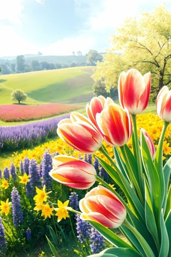 Spring Bulbs Tulips, Daffodils, and Hyacinths Blooming Together Journal: a LINED notebook for self-expression