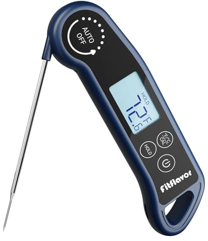 Instant Read Meat Thermometer Digital, 0.5S Instant Read Thermometer for Cooking Grill Candy Oil Food Meat Kitchen Baking BBQ, K Sensor Accuracy ±0.5°F Backlight Calibration Waterproof (11K-1)