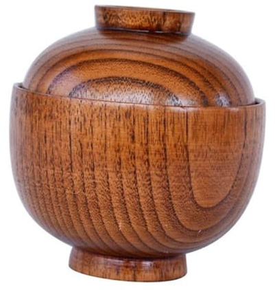 Alipis Ciotola Giapponese in Legno di Acero con Coperchio Ciotola per Zuppa e Riso Multifunzione Contenitore per Cibo Tradizionale per Casa e Ristoranti