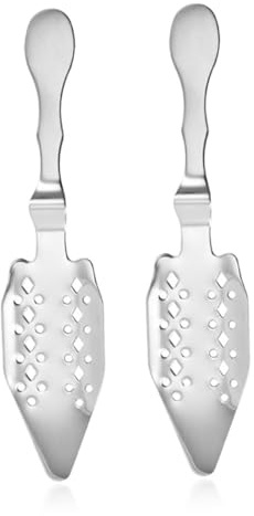 iplusmile 2 piezas Cuchara para Absenta de Acero Inoxidable Resistente con Filtro para Azúcar y Hielo para Bar y Hogar Utensilio Multifuncional para Servir y Diluir Bebidas