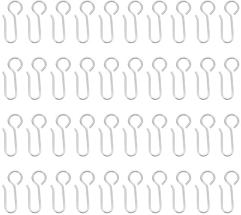 TRKETK 50 Piezas Ganchos De Metal En Forma De S Ganchos Cortinas Fácil de Instalar Resistente y Duradero Accesorios para Rieles de Cortinas para Techo Ducha Colgantes De Cama de Puertas