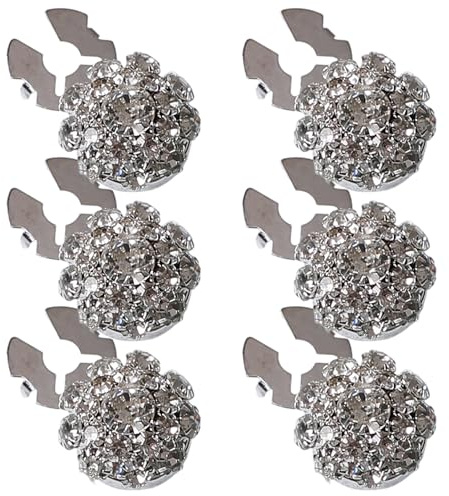 6 fundas de botones, cubierta de botones de diamantes de imitación desmontables, Clips decorativos para mujeres, blusas, camisas, pantalones vaqueros, costura, manualidades