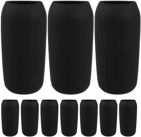 POPETPOP 10pcs Black Silicone Leakproof Travel Bottle Protectors for Shampoo and Conditioner Bottles Elastic Sleeves for Home and Office Use Sleek and Stylish Design