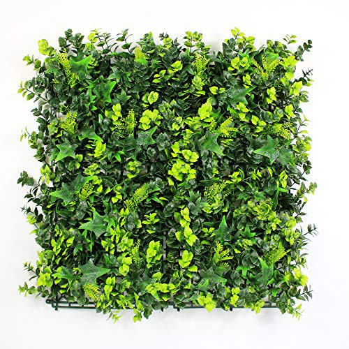 Artificial Grass Wall Panels, 12pcs 20x20 Plant Wall Mats for Greenery Backdrop, 3 sqms Outdoor Green Hedges for Privacy Screening Fence Covering