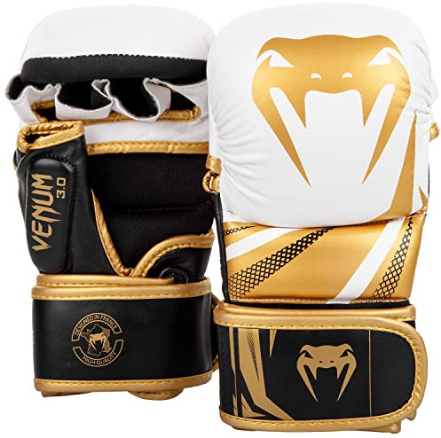 Venum Challenger 3.0, Guantoni da mmA Sparring Unisex Adulto, Bianco/Nero/Oro, S