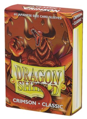 Dragon Shield - Classic Sleeves - Japanese Size | 60 CT - Smooth & Tough Premium TCG Sleeves - Compatible with Yu-Gi-Oh, Naruto, Cardfight & Vanguard | Crimson