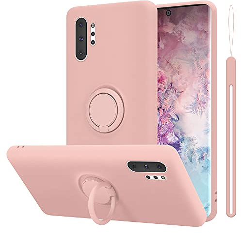 cadorabo Coque Compatible avec Samsung Galaxy Note 10 Plus en Liquid Pink - Etui pour Téléphone Portable en Silicone TPU Souple avec Anneau - Coque en Silicone Ultra Slim Soft Back Cover Case Bumper