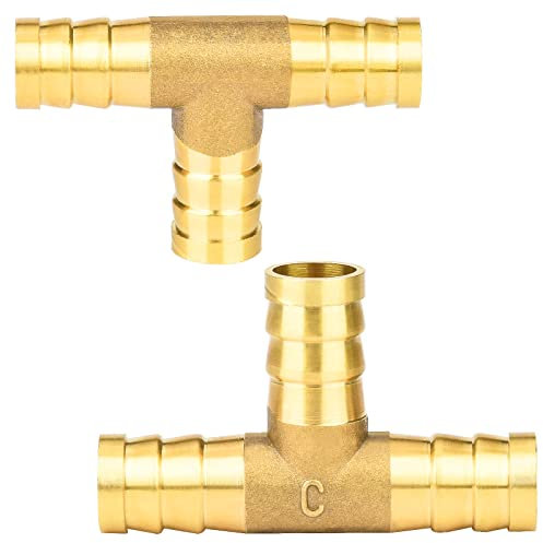 oumuik raccordo a T raccordo tubo aria compressa in ottone per tubo aria compressa 2 pezzi (12 mm)