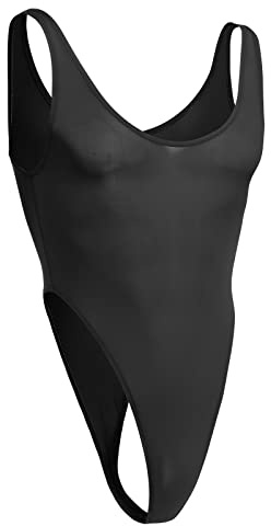 ABAFIP Men's Sleeveless Nylon Black One Size Leotard