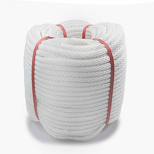 Aoneky Nylon Rope - White Pull Rope Cord (3/4 inch x 50 Ft)