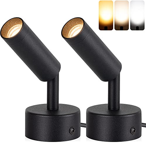 URTOM 3000K/4000K/5000K Luci LED regolabili da terra per piante, immagini, opere d'arte, cavo da 10 piedi, dimmerabile, confezione da 2