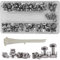 Set di 100 Pezzi (40 Sets) M6 x 16/20mm Dadi a Gabbia Viti e Rondelle Montaggio a Rack e Rondelle per Armadi Scaffali per Server a Rack Router(Argento)