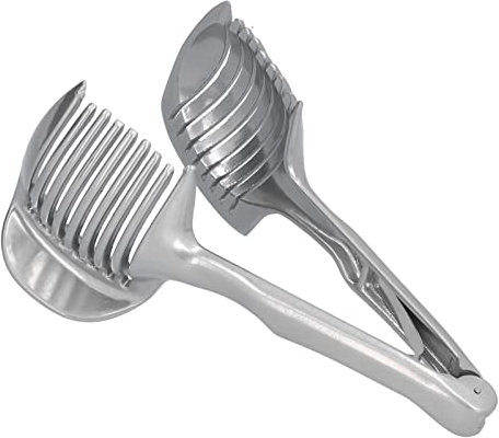 Taglierina per Fette di Limone e Pomodoro a Cipolla, Pinze per Frutta Rotonde Portatili Multiuso Portacipolla in Acciaio Inossidabile Affettare Facilmente Frutta Verdura