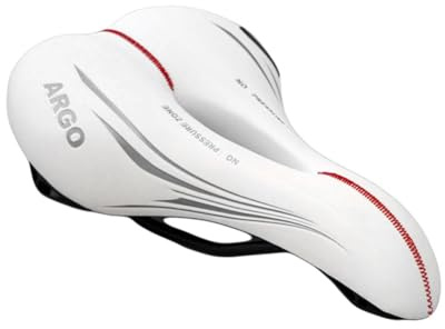 CUCUBA Montegrappa Saddle with Anti-Prostate Hole for Trekking, Cross and MTB Bikes in Synthetic Leather Argo White
