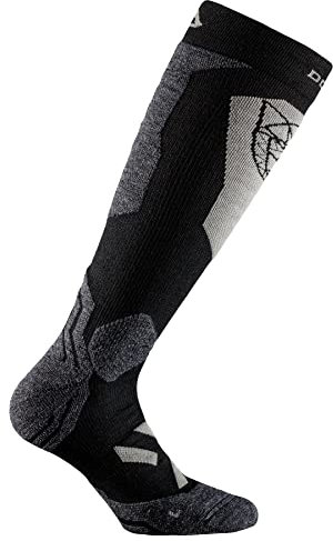 DOGMA Snow Leopard - Snowboard-Skisocken aus Merino Wolle mit leichter kompression, Performance Merinosocken für den Wintersport (black, 45-47)
