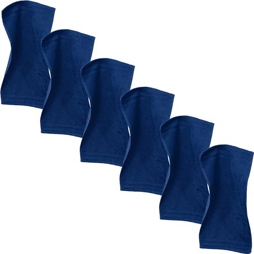 Erwin Müller Gästetuch Heidelberg 6er- Pack, 100% Baumwolle Marine Größe 30x50 cm - weiche Qualität, saugstark und strapazierfähig - praktisch durch Schlaufe
