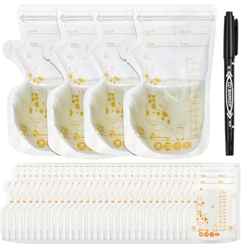 30 Beutel Muttermilchbeutel, 250 ml, gefrierbare, auslaufsichere Milchbeutel, platzsparend