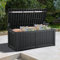 EAZILIFE 430L Garden Storage Box Outdoor Indoor Plastic Store Box/Bench Seat for Cushions, Toys, Games, DIY Pool Equipment - 125x56x61 Dark Grey Heavy Duty