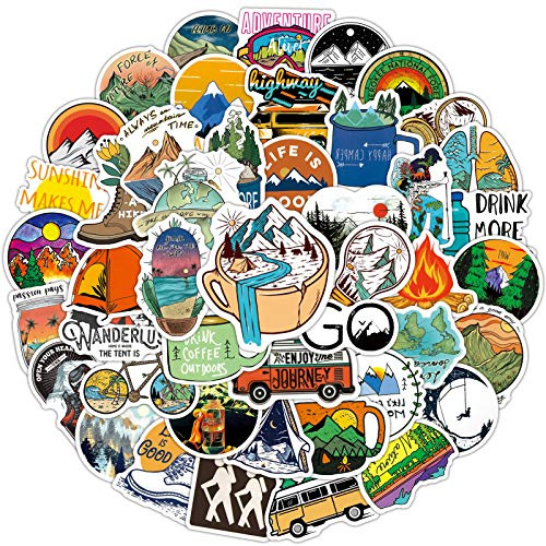 Set di 100 adesivi da viaggio vintage – Adesivi esterni impermeabili retrò per valigia, laptop, bicicletta, scrapbooking, moto, skateboard, casco per avventure all'aperto