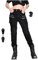 Motorradhose Damen mit Protektoren, Stretch Motorrad Jeans Damen für Sommer/Winter (Schwarz,XXL)