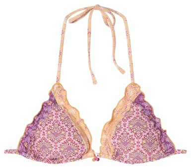 Women'secret Gathered Boho Flower Top Bikini, Rosa, 95B para Mujer