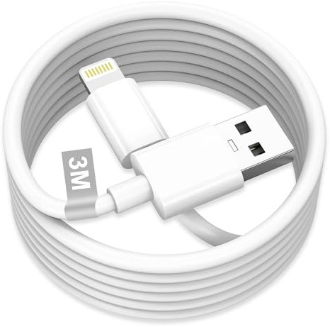 Cable iPhone 3M [Certificado MFi], Cable Cargador iPhone Lightning USB iPhone Carga Rápida Carga USB cable para Apple iPhone 14 13 12 11 Pro Max/XS/XR/X/8/7/6/5/iPad