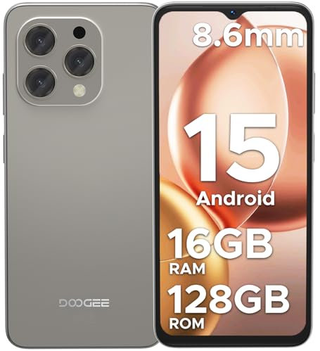 DOOGEE N55 Mobile Phones, Android 15 Smartphone 2025, 16GB+128GB/2TB, 6.56 HD+ 90Hz Display&5150mAh, T7200 Octa Core&13MP+8MP, 4G Dual SIM Free Unlocked Phones, Widevine L1, Face ID/5G WiFi/OTG/GPS
