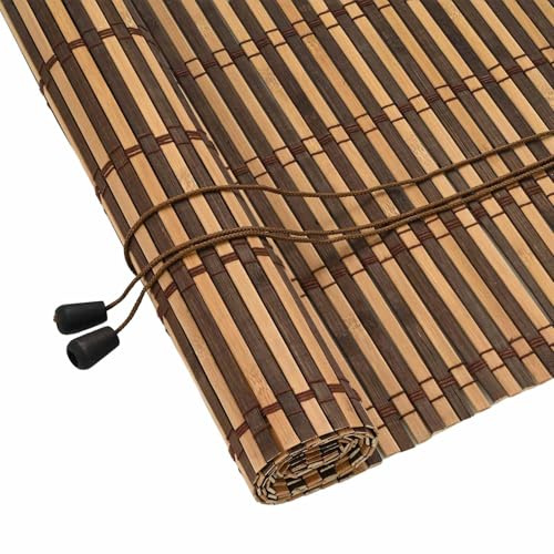 vidaXL Estor Enrollable con Cortinas Manual Marrón 120 x 160 cm Bambú, Persianas para Sala, enrollables Modernas de bambú, filtrantes de luz, con protección UV, Eco-amigables